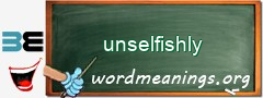 WordMeaning blackboard for unselfishly